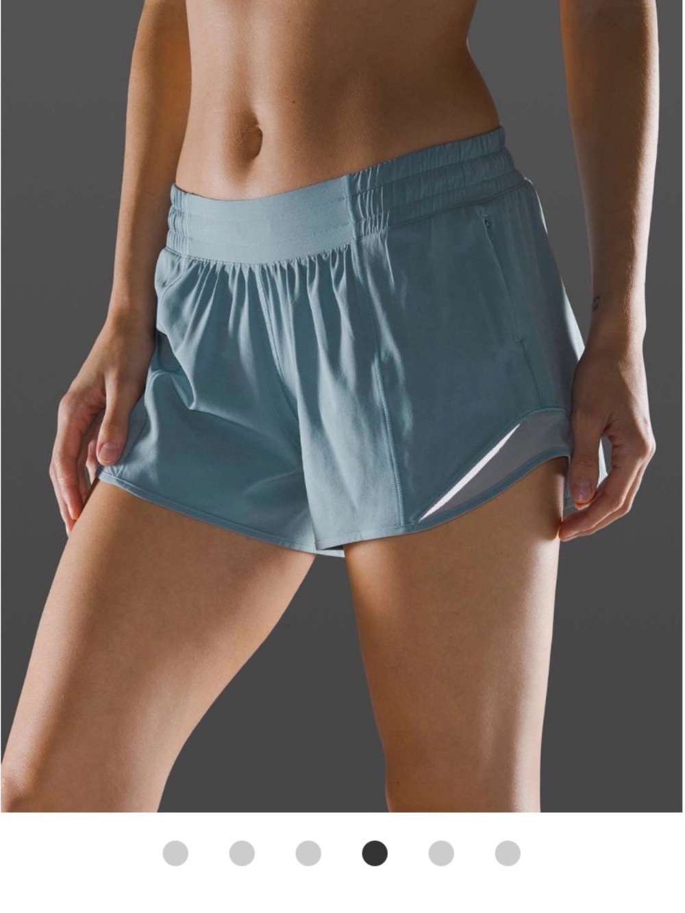 Lululemon Lot of 2 Light Blue Hotte Hot Running Shorts + White Tank Top Sz 2